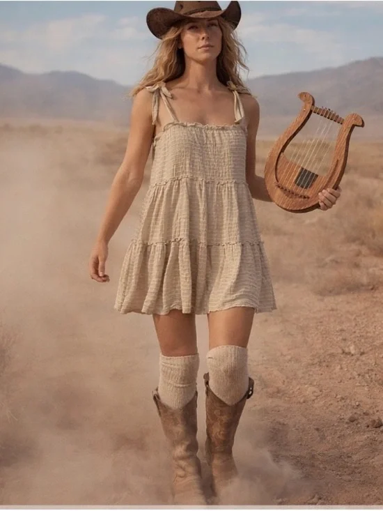 Altar’d State Sage Green Tiered Sundress Small | Boho Western Desert Dream - Picture 12 of 12